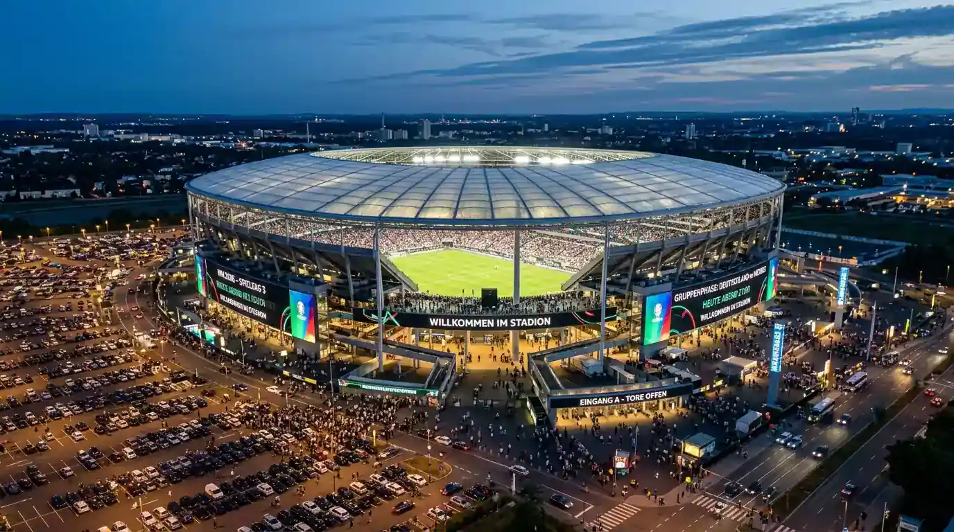 DFB-Elf-Spieler vor dem MetLife Stadium