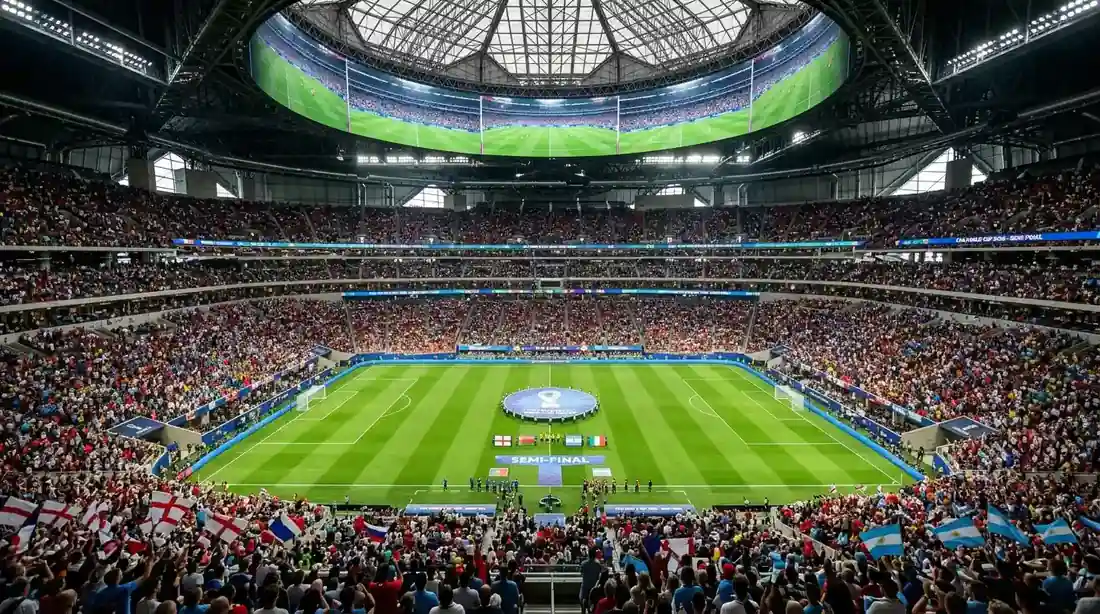 England gegen Argentinien im WM-Halbfinale im Mercedes-Benz Stadium in Atlanta
