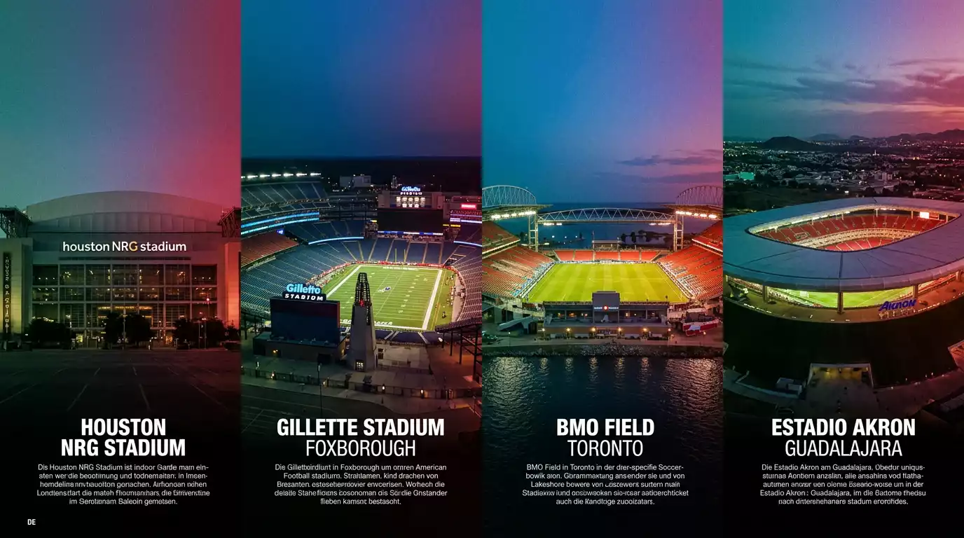 Vier Stadien, vier WM-Spiele am 23. Juni 2026